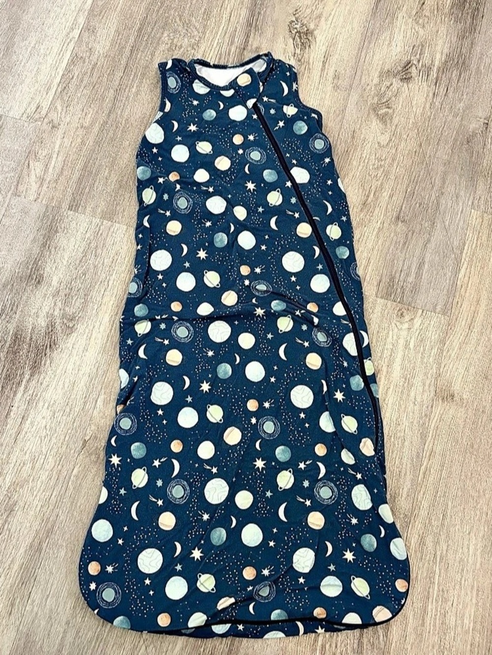 Quince Baby Sleep Bag Sack Blue Planets Medium Bamboo Blend celestial
